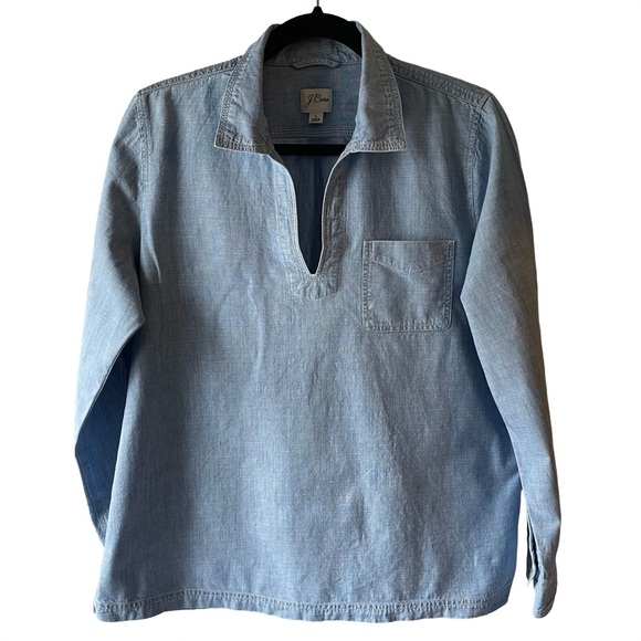 J.Crew Denim Popover Shirt in Light Wash - Picture 1 of 6